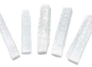 (set of 5) 4" Selenite Flower of Life mioni sticks