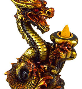 6" Copper Dragon back flow incense burner