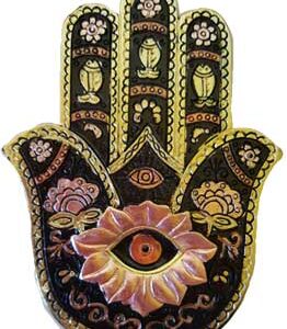 Gold & Black Hamsa incense burner