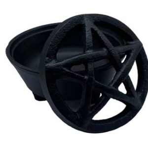 3 1/4" Pentagram cast iron cauldron/smudge pot