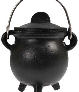 Plain cast iron cauldron w/ lid 3"
