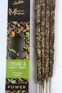 4pk Cedar & Sweetgrass (Power) manifest stick