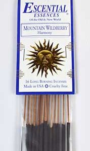 Mountain Wildberry essential essences incense sticks 16 pack