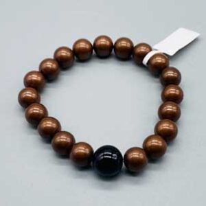 10mm Copper toned with asst stone bracelet