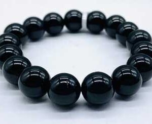 12mm Tourmaline, Black bracelet