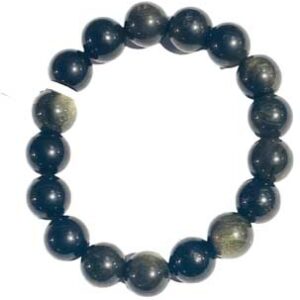12mm Obsidian, Golsheen bracelet
