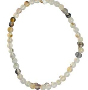4mm Agate, White & Black bracelet