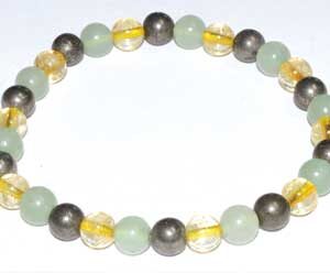 6mm Aventurine, Green, Citrine & Pyrite bracelet