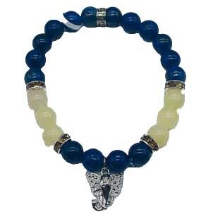 8mm Lapis, Honey Jade, Ganesha bracelet