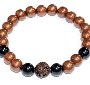 8mm Copper with asst stone bracelet