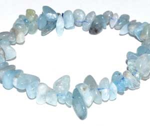 Aquamarine chip bracelet