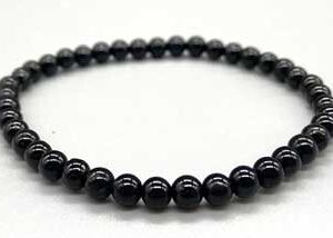 4mm Black Tourmaline stretch bracelet