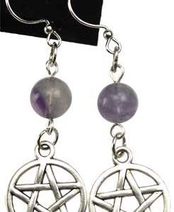Fluorite Pentagram earrings
