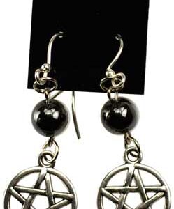 Hematite Pentagram earrings