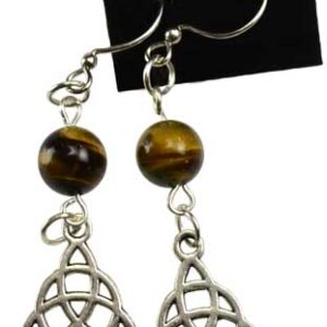Tiger's Eye Triquetra earrings