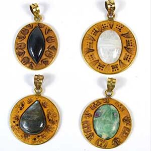 Clay and Gemstone pendant