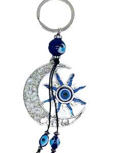Sun & Moon Evil Eye keychain