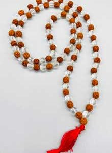 Rudraksha & Quartz japmala