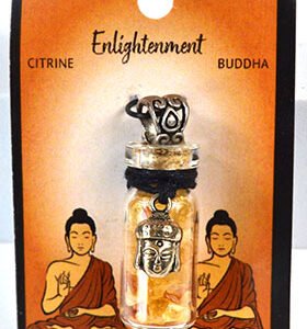 Citrine Chips in Bottle with Buddha necklace