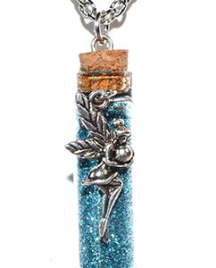 Fairy Blue glitter necklace