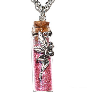 Fairy Pink glitter necklace