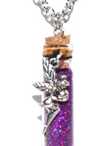 Fairy Purple glitter necklace