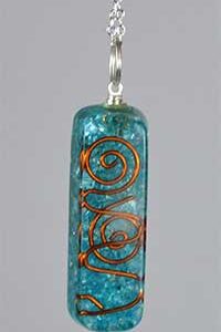 2" Orgone Aquamarine W 20" chain