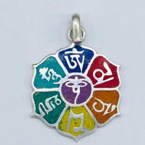 1 1/4" Lotus on Mani Padme Hum