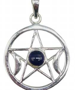30mm Amethyst Pentagram Triple Moon