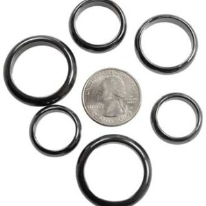 (set of 35-50) 6mm Rounded Magnetic Hematite rings