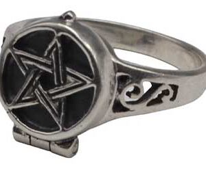 size 8 Pentagram Poison ring sterling