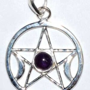 Pentacle moon amethyst pendant