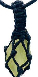 Lemon Quartz rough tread cage pendant