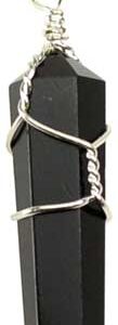 (set of 5) wire wrapped Black Obsidian point