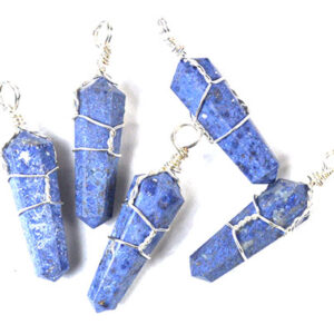 (set of 5) Dumortierite wire wrapped