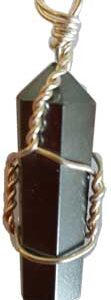 (set of 5) wire wrapped Hematite point
