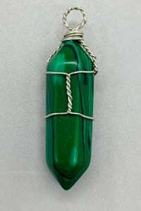 (set of 5) wire wrapped Malachite (Synthetic) point