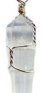 (set of 5) Selenite wire wrapped point