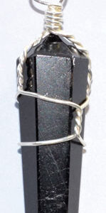 (set of 5) Tourmaline, Black wire wrapped point