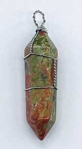 Unakite wire wrapped point