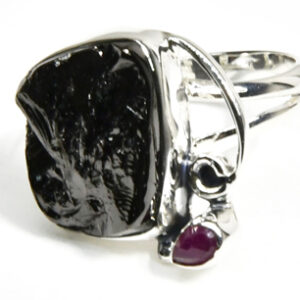 size 8 Ruby Shungite ring