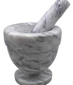 4" White Marble Mortar and Pestle Set