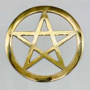 5.75" brass Pentagram altar tile