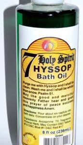 8oz 7 Holy Spirit Hyssop bath oil