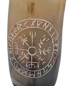 4" Rune buffalo horn mug