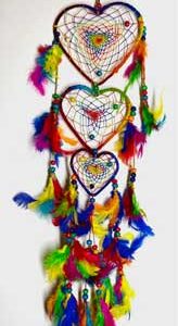 12" Rainbow Heart dreamcatcher