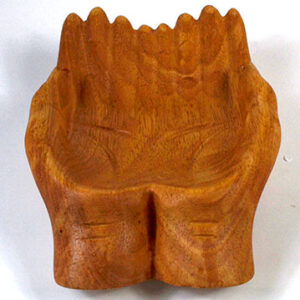 7" wood Hand offering bowl