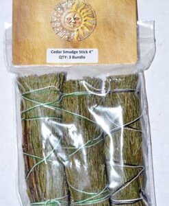 (set of 3) Cedar smudge stick 4"