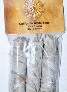 (set of 3) White Sage smudge stick 3"