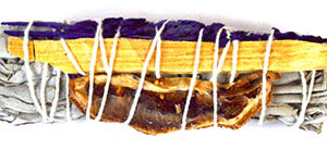 4" White Sage, Lavender, Palo Santo & Lemon Slice Florida water smudge stick